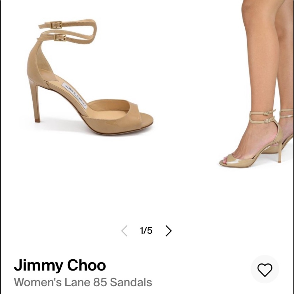 NWT Jimmy Choo Lane 85 Nude Patent Heels Sz 39 - Picture 2 of 9